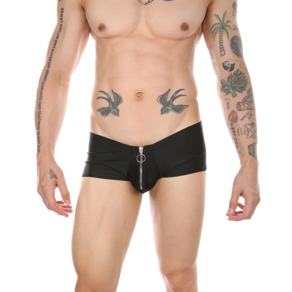 (image for) Men Front Metal Zipper Boxers Soft Underwears
