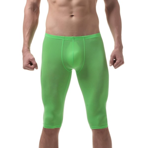 (image for) Men Hot Ice Silk Elastic Fifth Pants