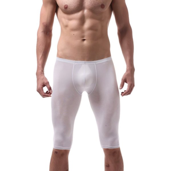 (image for) Men Hot Ice Silk Elastic Fifth Pants