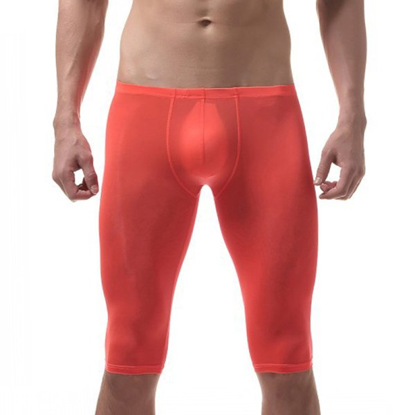(image for) Men Hot Ice Silk Elastic Fifth Pants