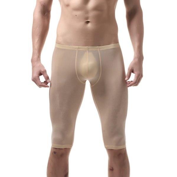 (image for) Men Hot Ice Silk Elastic Fifth Pants