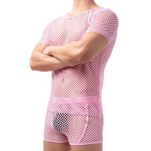 (image for) Sultry Men Breathable Fishnet T-shirt