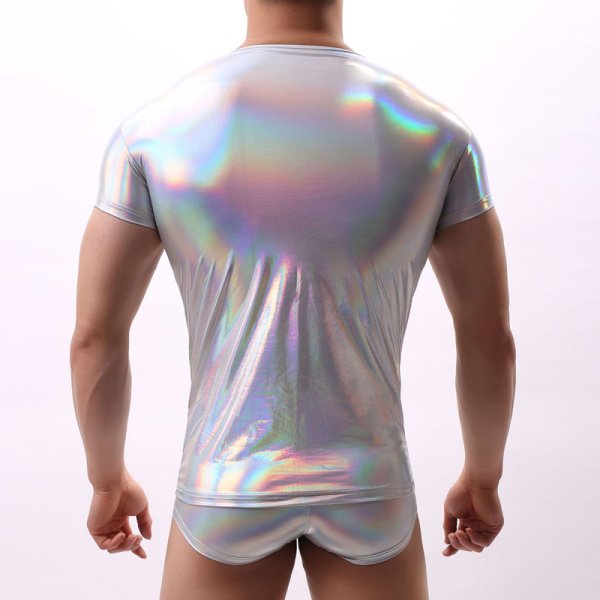(image for) Fashion Show Patent Leather T-shirt For Men