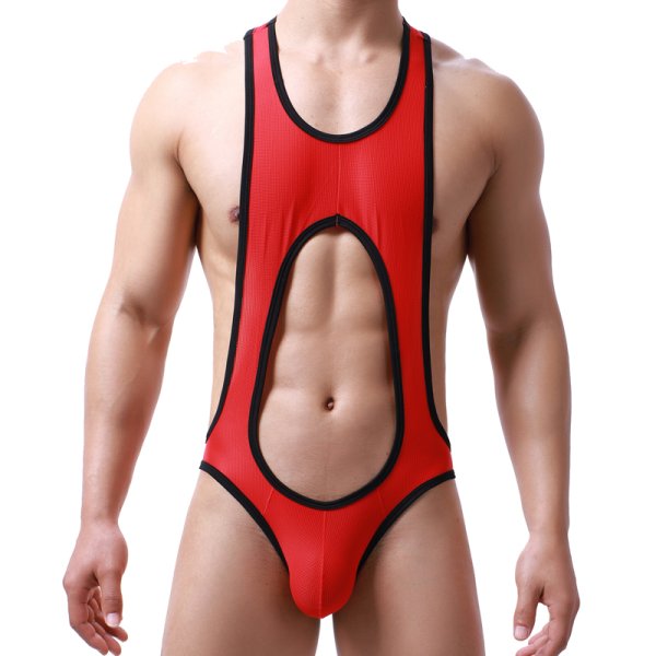 (image for) Men's Breathable Hollowed-out Mesh One-piece Suit