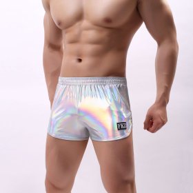 Strong Men's Hot Stamping Patent Leather Boxers
