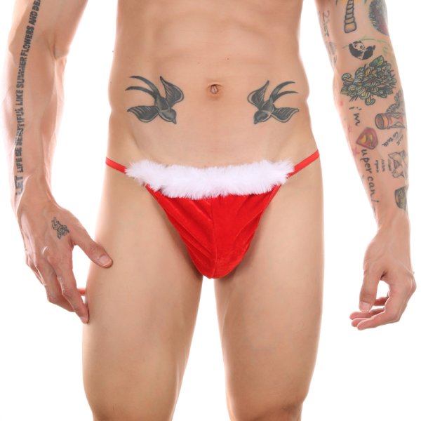 (image for) Men's Christmas Sexy Fluff T-back