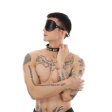 (image for) Men's Adjustable Faux Leather Blindfold With Collar