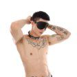 (image for) Men's Adjustable Faux Leather Blindfold With Collar