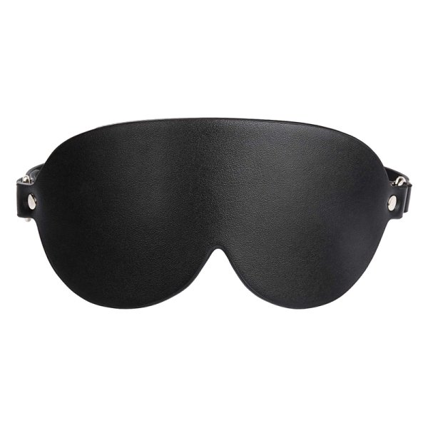 (image for) Men's Adjustable Faux Leather Blindfold With Collar