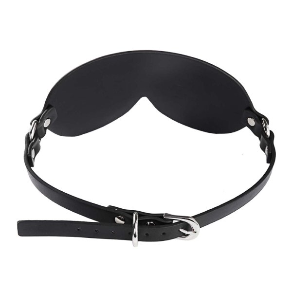 (image for) Men's Adjustable Faux Leather Blindfold With Collar