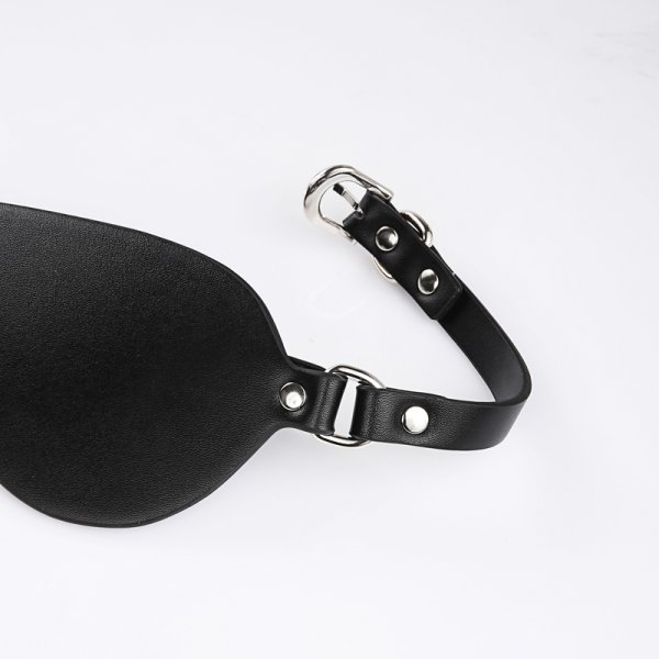 (image for) Men's Adjustable Faux Leather Blindfold With Collar