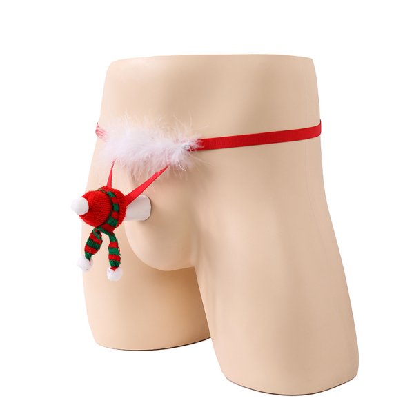 (image for) New Christmas Feather Hat Panty For Men