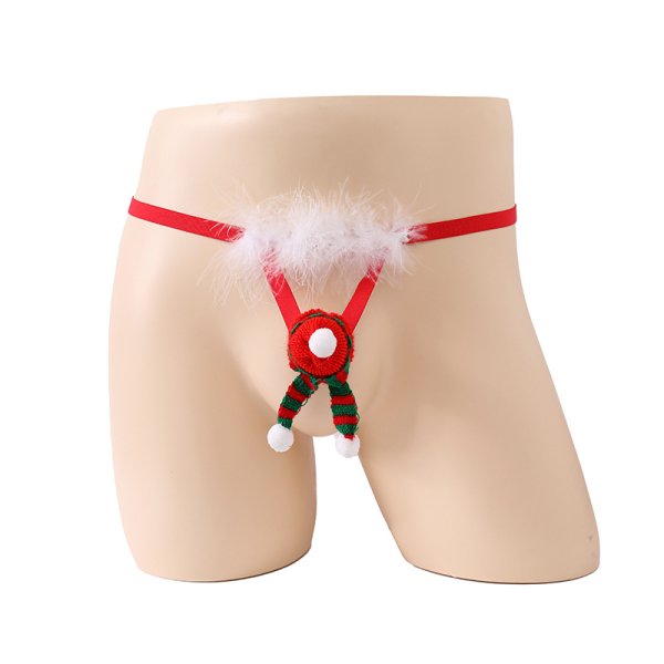 (image for) New Christmas Feather Hat Panty For Men