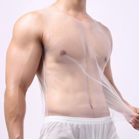 Hot See-through Fishnet Loose Vest For Men