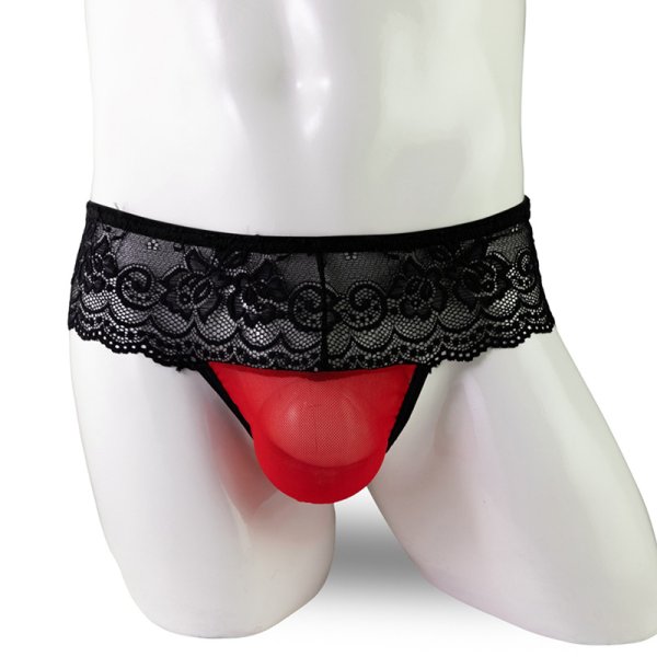(image for) Sexy Low-waist Night Lace Panty For Men