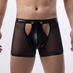 Men's Hot Front Opening Mesh Panty Boxers