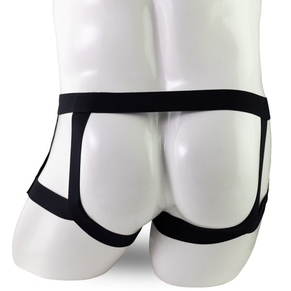 (image for) Men's Patent Leather Hollowed-out Assless Boxers