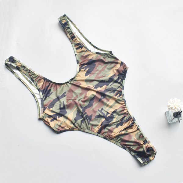 (image for) Strong Men's Elastic Camouflage Bodysuit One-pieces