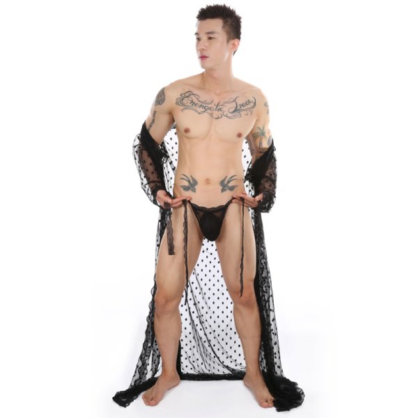 (image for) High Quality Men's Night Robe Lace Gown