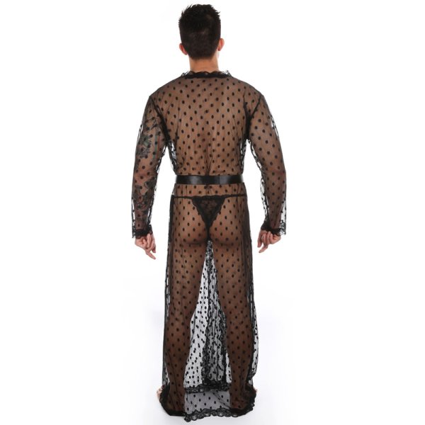(image for) High Quality Men's Night Robe Lace Gown