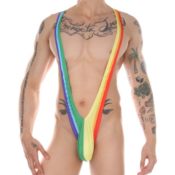 (image for) Simple Men's Rainbow One-piece Suit Jumpsuit