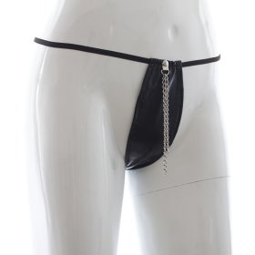 Men's Role Playing Patent Leather Chain Pnaty