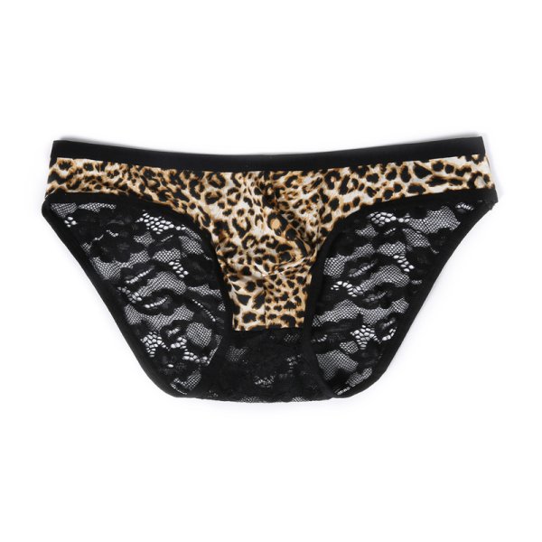(image for) Men's Sexy Leopard Spliced With Lace Panty