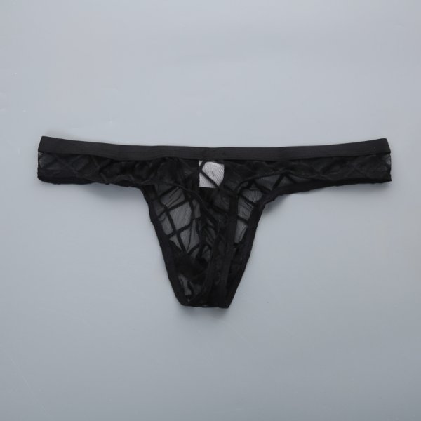 (image for) Sexy Low-waist See-through Mesh T-back For Men