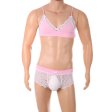 Men's Bowknot Lace Boxers Cross-dresser Night Underwears