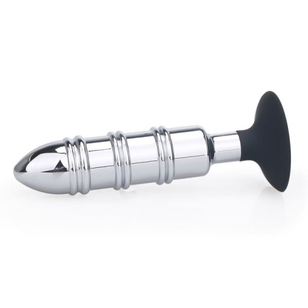 (image for) Silicone Suction Metal Butt Plug