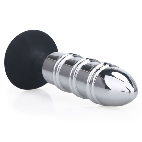 (image for) Silicone Suction Metal Butt Plug