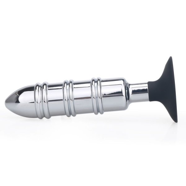 (image for) Silicone Suction Metal Butt Plug