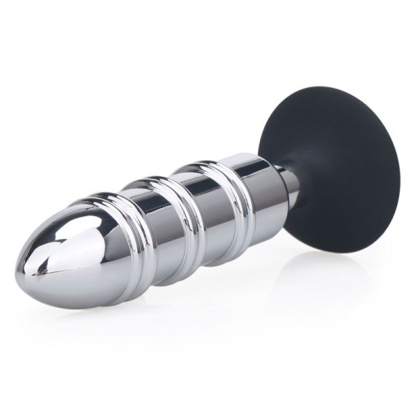 (image for) Silicone Suction Metal Butt Plug