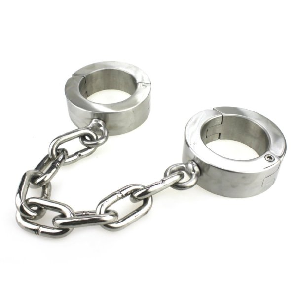 (image for) Super Heavy Bondage Ankle Cuffs With Chain - 4 KG