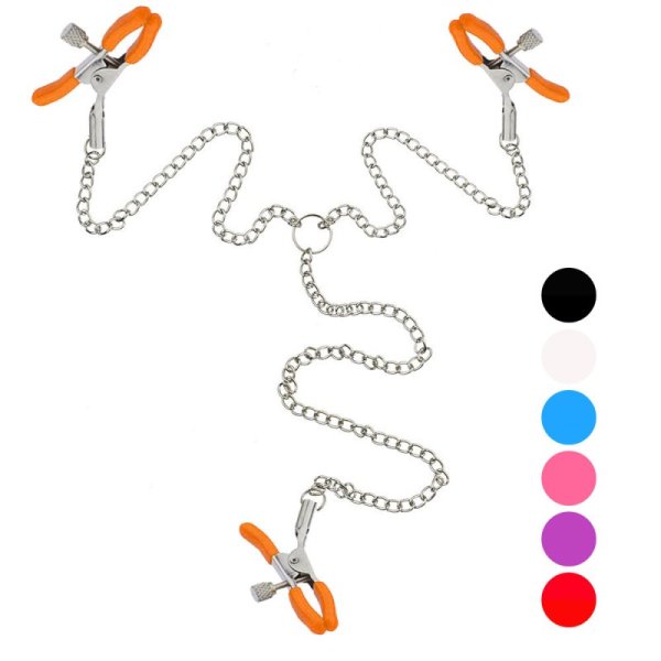 (image for) Nipple Clamps and Clit Clamp with Chain