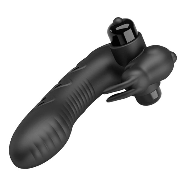 (image for) Silicone Vibrating Rabbit Finger Sleeve