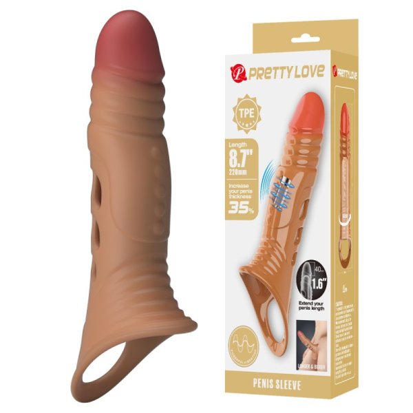 (image for) 8.7" Vibrating TPE Penis Extension