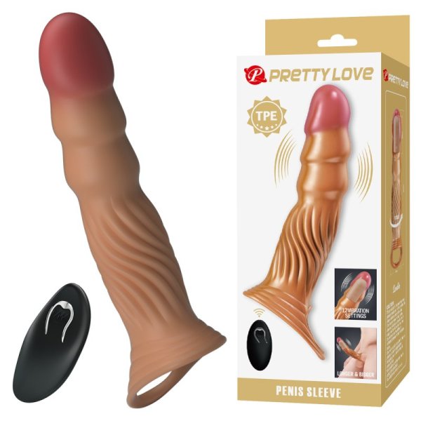 (image for) 9.5" Wireless Vibrating Penis Sleeve