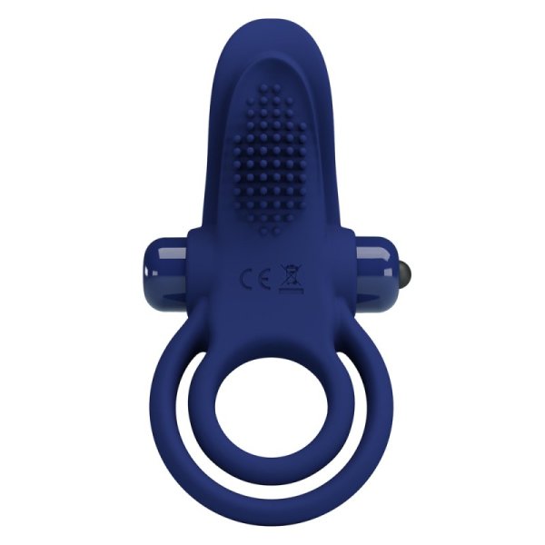 (image for) Prettylove Dark Blue Brush Vibrating Cock Ring