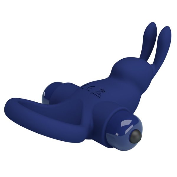 (image for) Prettylove Dark Blue Vibrating Rabbit Cock Ring