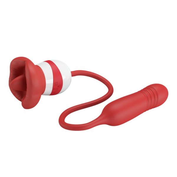 (image for) Prettylove Licking Rose With Thrusting Plug Vibrator