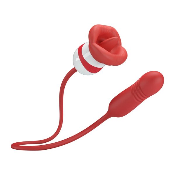 (image for) Prettylove Licking Rose With Thrusting Plug Vibrator