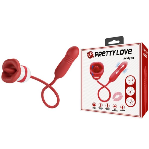 (image for) Prettylove Licking Rose With Thrusting Plug Vibrator