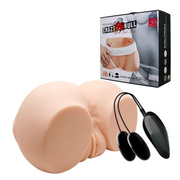 (image for) Vagina & Anal Lifelike Vibrating Ass With T Back