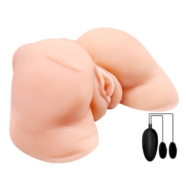 (image for) Vagina & Anal Lifelike Vibrating Fishnet Ass