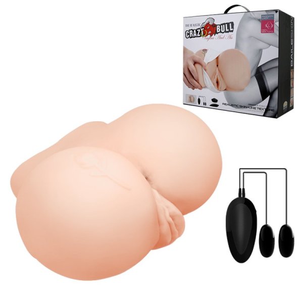 (image for) Vagina & Anal Lifelike Vibrating Ass With T Back