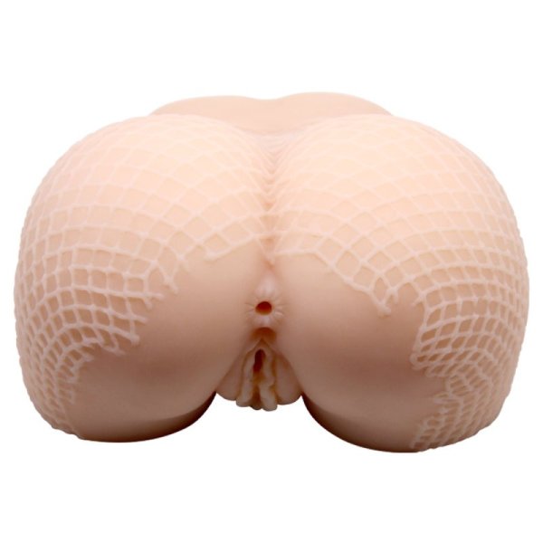 (image for) Vagina & Anal Lifelike Vibrating Fishnet Ass