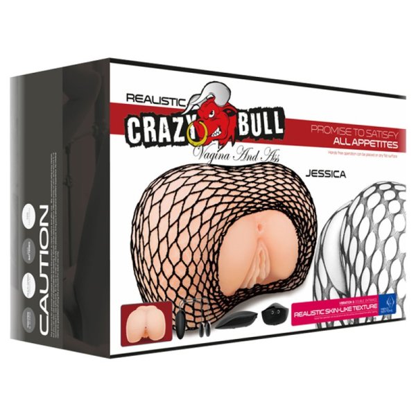 (image for) Vagina & Anal Lifelike Vibrating Fishnet Ass