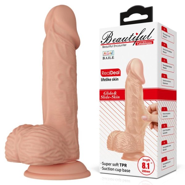 (image for) 8.1" Slide Skin Realistic Dildo