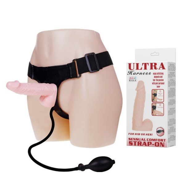 (image for) Ultra Inflatable Elastic Harness Dildo